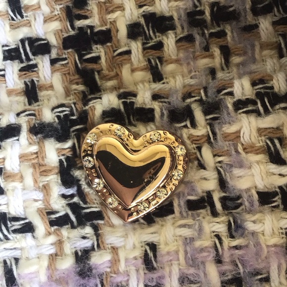 Mango Helen tweed heart button bomber jacket - Picture 11 of 16